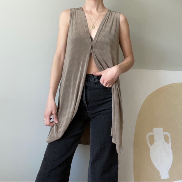 Vintage Career Moves Long Cardigan Tank Top - Picture 3 of 11